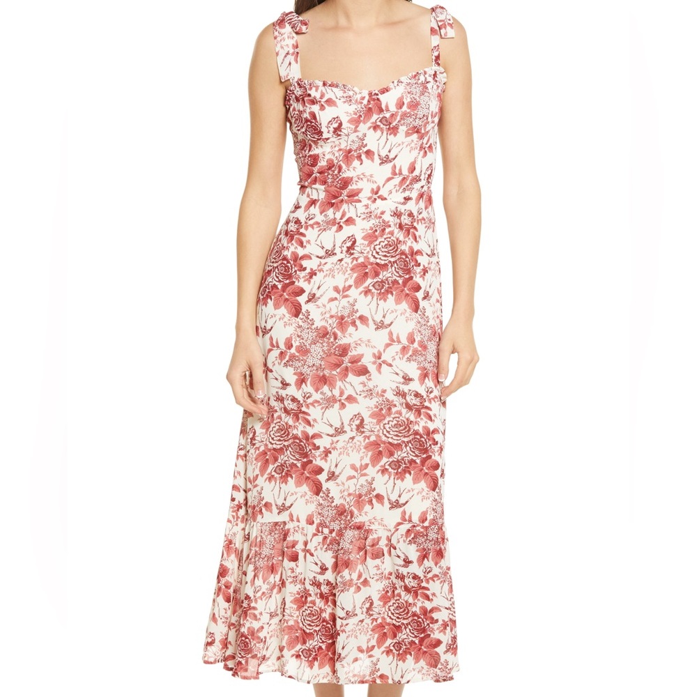 REFORMATION Nikita Dress in Red Toile sz4